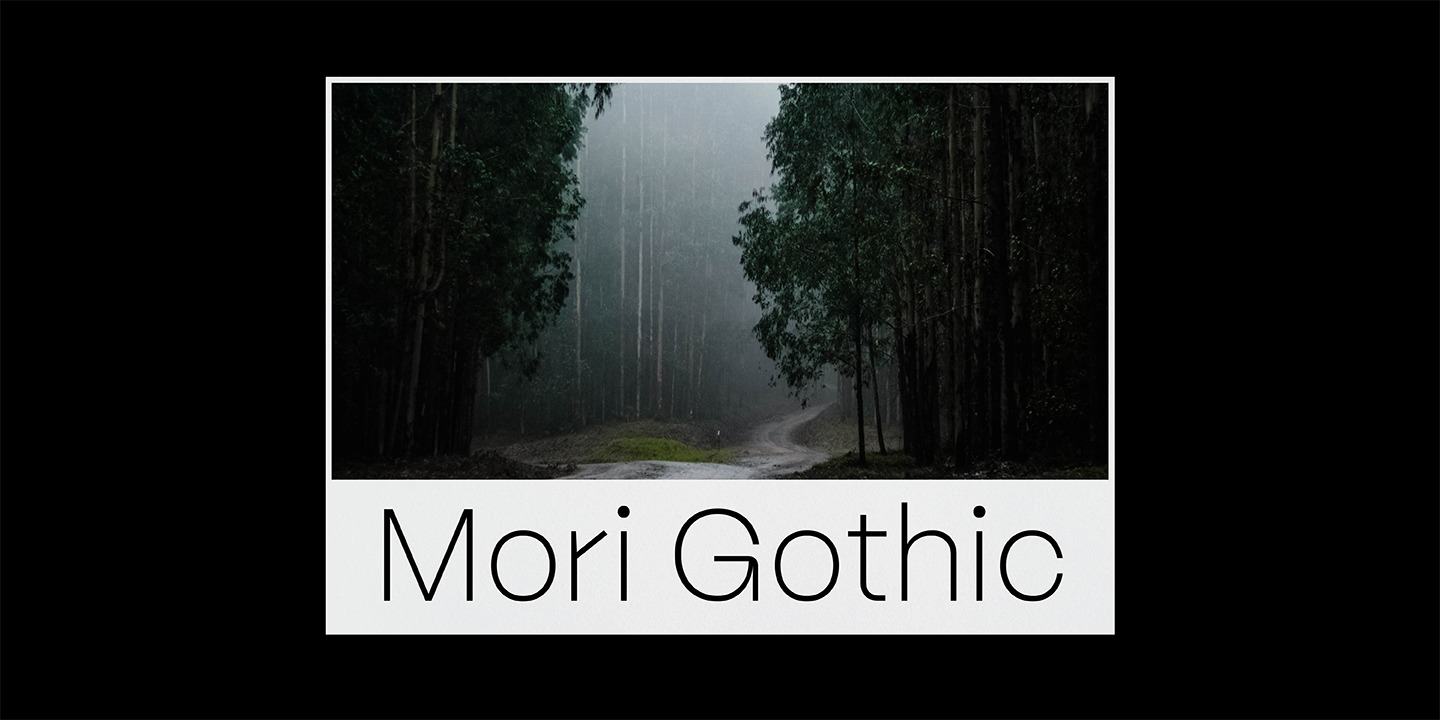 Beispiel einer Mori Gothic Medium-Schriftart